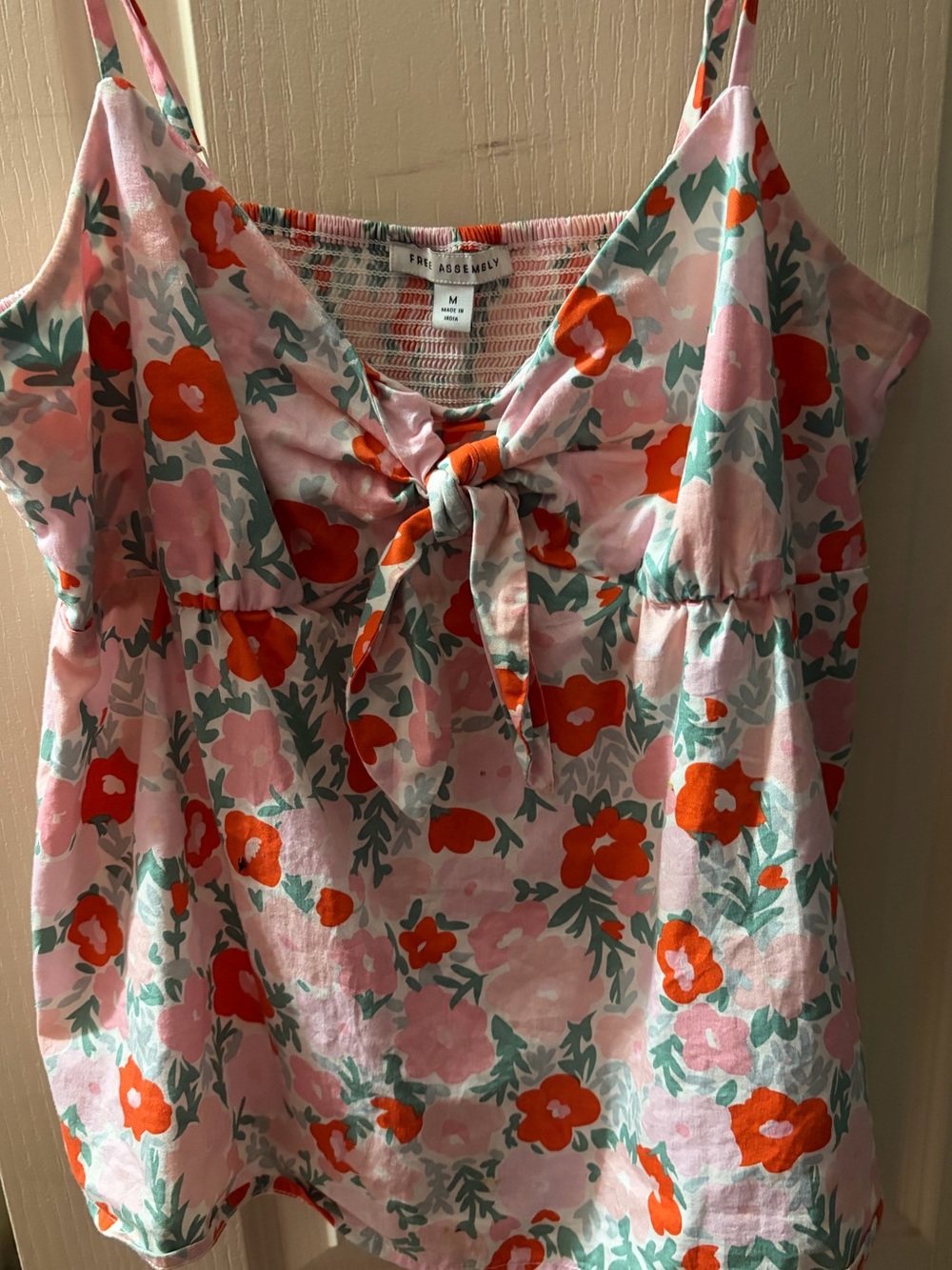 FRIENDLY SOCIETY Pink Floral Tie-Front Cami